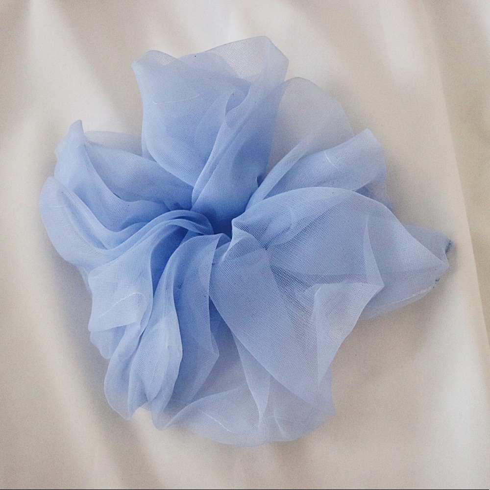 Oversized Organza Scrunchie in Blue